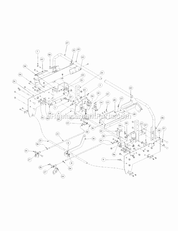 Control Assembly Diagram and Parts List for M60-KW 53AB5DCX150 Cub Cadet Sprayer